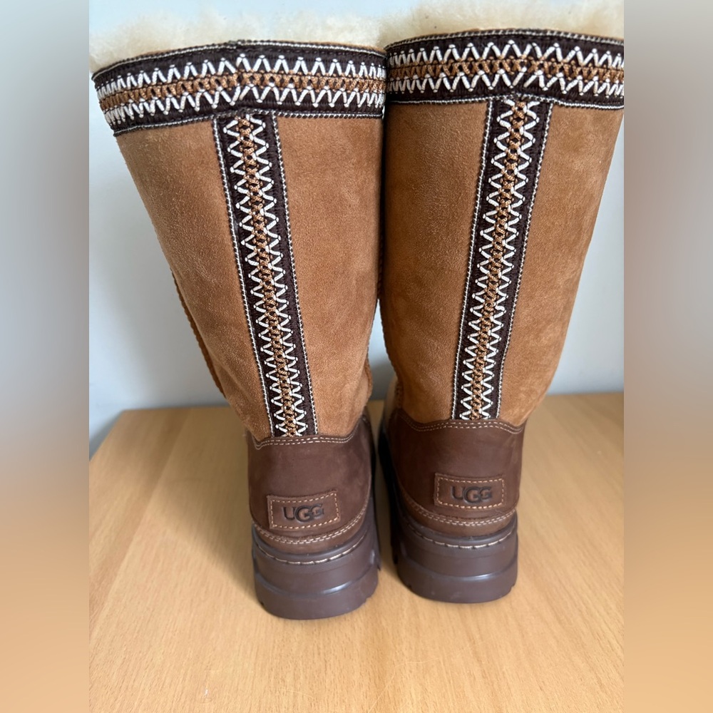 NWT UGG Women’s Chestnut Suede Shearling-Lined Mid-Calf Boots